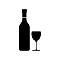 wine bottle glass icon vector