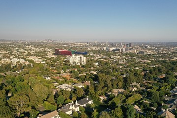 Fototapeta na wymiar Aerial Photography California and City Skyline