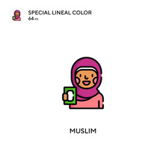 Obraz na płótnie Canvas Muslim Special lineal color vector icon. Muslim icons for your business project