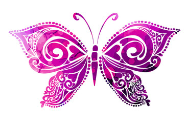 The abstract butterfly is multicolored. Vector illustration