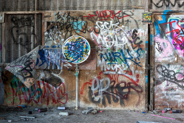 Inside of an old and abandoned building