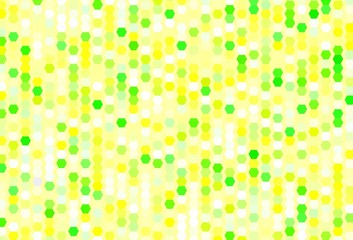 Light Green, Yellow vector pattern with colorful hexagons.