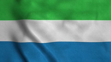 Sierra Leone National flag waving in the wind. 3d illustration
