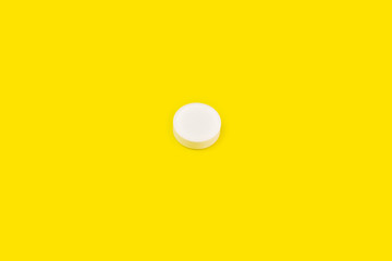 White pill on yellow background. White pill on orange background. Yellow seamless pattern and white pill.