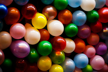 Multi-colored balloons at a carnival