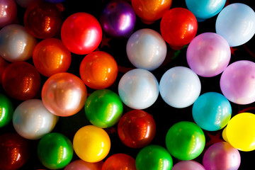 Multi-colored balloons at a carnival