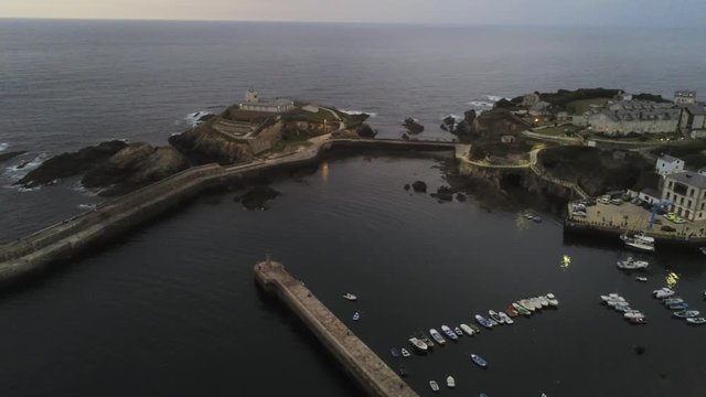 Tapia de Casariego. Coastal vilage of Asturias,Spain. Aerial Drone Footage