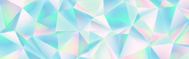 Abstract Geometric Holographic Crystal Background Banner