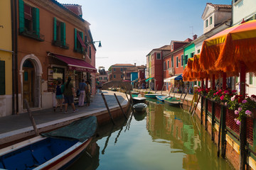 Fototapeta na wymiar Burano Island Venice, Italy Canal
