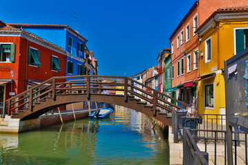 Fototapeta na wymiar Burano Island Venice, Italy Canal