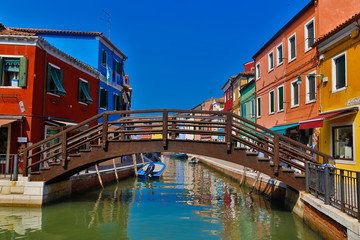 Fototapeta na wymiar Burano Island Venice, Italy Bridge