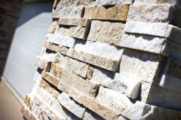 A close-up view of stone wall details