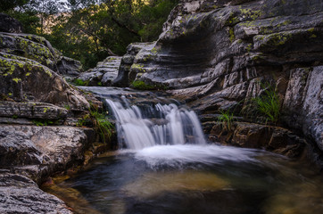 Naklejka na ściany i meble Waterfall in Las Batuecas Natural Park, Salamanca, Spain