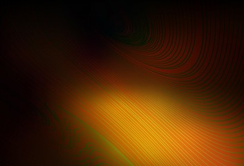 Dark Orange vector template with curved lines.