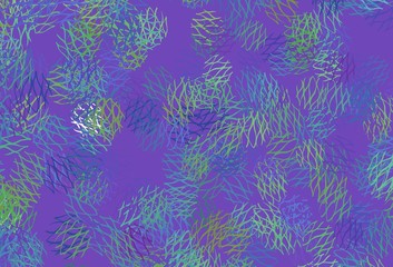 Light Multicolor vector background with curved lines.