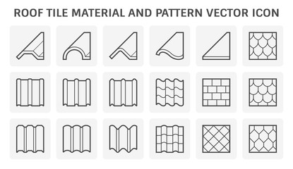 Roof sheet or roof tile material icon such as ceramic terracotta and other,
House cover and construction material, vector illustration pattern icon design. - obrazy, fototapety, plakaty