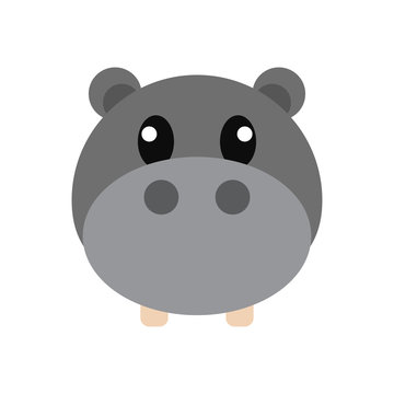 Hippopotamus head cartoon