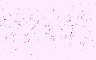 Light Pink vector doodle template with leaves, branches.