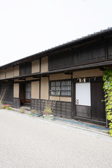 Townscape of Unno Station on Hokkoku Road in Tomi City, Nagano Prefecture