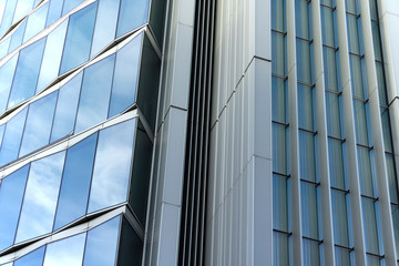 London/ United Kingdom - 07.29.2020: A close up of modern office building in central London.