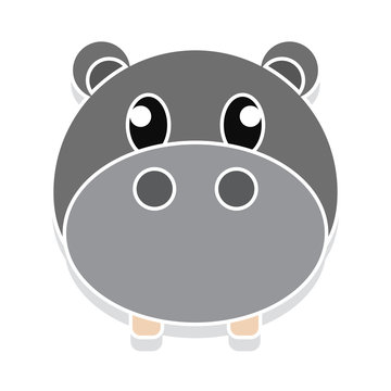 Hippopotamus head cartoon
