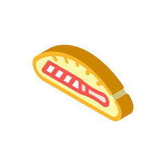 knife in bread isometric icon vector illustration