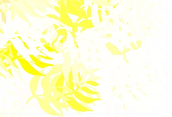 Light Green, Yellow vector abstract background with leaves.