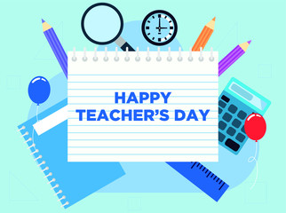 Happy Teachers Day background flat design