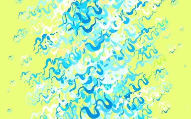 Light Blue, Yellow vector template with curved lines.