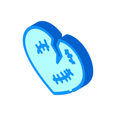 broken heart isometric icon vector illustration isolated