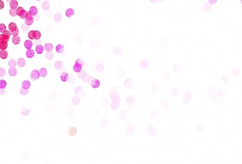 Light Pink vector background with bubbles.