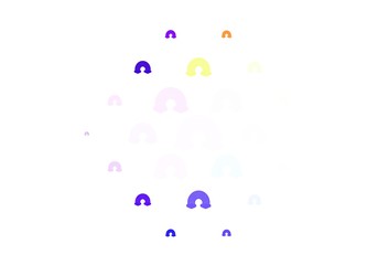 Light Blue, Yellow vector backdrop with rainbows, clouds.