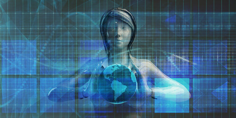 Global Digital Technology Concept