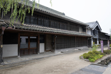 Townscape of Unno Station on Hokkoku Road in Tomi City, Nagano Prefecture