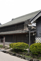 Townscape of Unno Station on Hokkoku Road in Tomi City, Nagano Prefecture