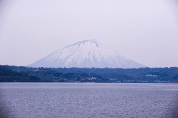 The beautiful and serene Toya lake in Hokkaido japan.