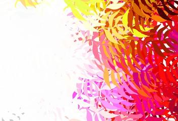 Light Multicolor vector doodle template with leaves.