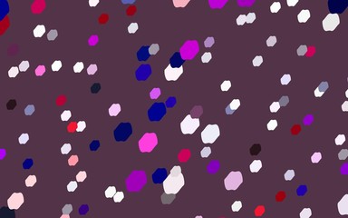 Dark Purple vector banner with circles, spheres. Abstract spots. Background of Art bubbles in halftone style with colored gradient.