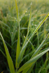 Fototapeta na wymiar drops of dew on the grass