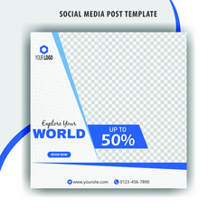 Abstract social media design post travel, Template for social media post, template design for travel ads