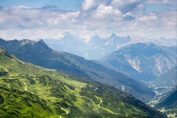 Fototapeta na wymiar Alps Mountains. Alpine Austria Mountain