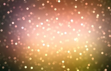Fototapeta premium Brilliance bokeh on green red transition colors blurred background. Soft vignette. Natural autumn decor.