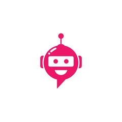 Chat bot symbol and logo vector icon