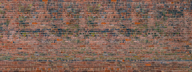 Very Old Colored Bricks Wall panorama 