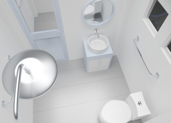 New design modern bathroom interior scene 3D rendering home and architecture wallpaper background