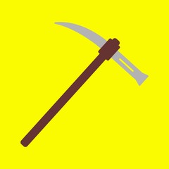 Vector illustration of Mattock. Tools for digging in the soil.