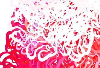 Light Pink, Yellow vector texture with curved lines.