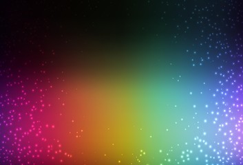 Dark Multicolor vector template with space stars. Space stars on blurred abstract background with gradient. Best design for your ad, poster, banner.