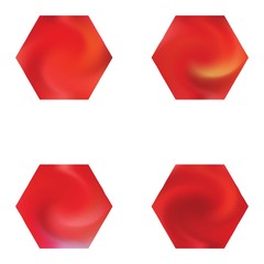 Set of hexagonal chromatic backgrounds.