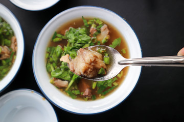  eating spicy soup or beef soup